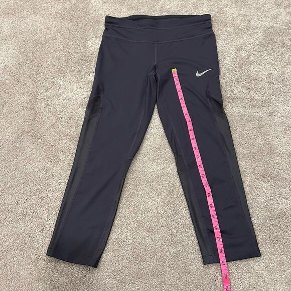 Nike Dri Fit Women's Cropped Legging Grey Size‎ Small Mesh Sides Drawstring - Picture 5 of 8